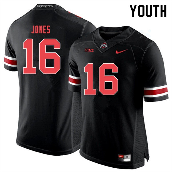 Youth #16 Keandre Jones Ohio State Buckeyes College Football Jerseys Sale-Black Out